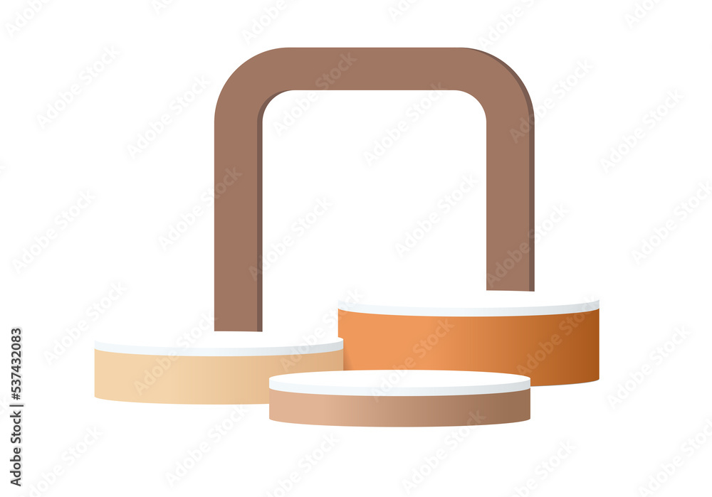 Round realistic stand on pedestal geometric.