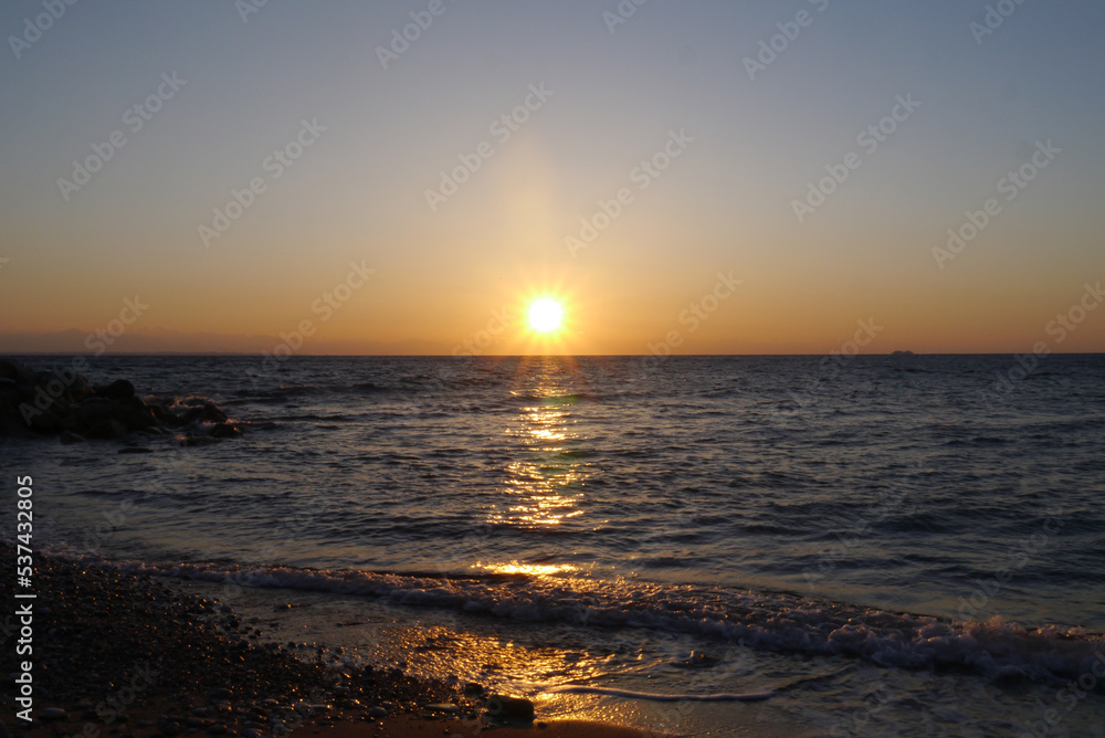Scenic view on the sea during the sunrise Scenic view on the sea during the sunrise