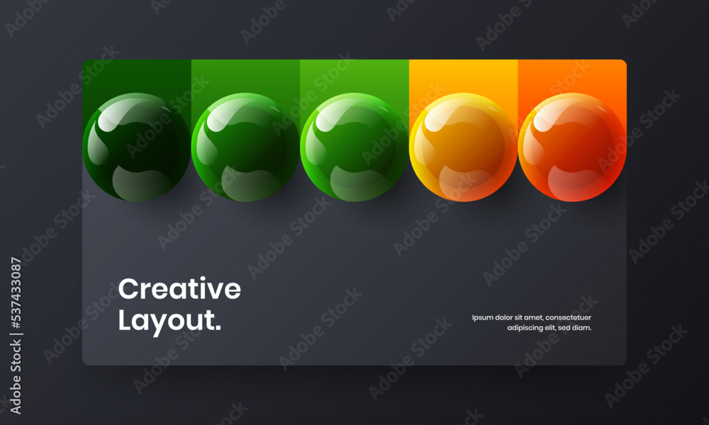Minimalistic 3D spheres poster template. Creative site design vector layout. Minimalistic 3D spheres poster template. Creative site design vector layout.