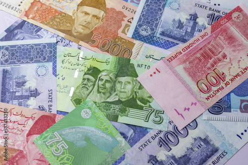 Photography Pakistan currency different currency banknotes included a newly issued 75 rupees