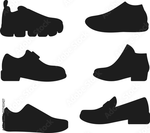 shoes silhouette isolated on white background.
