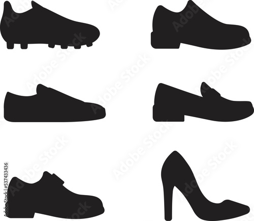 shoes silhouette isolated on white background.