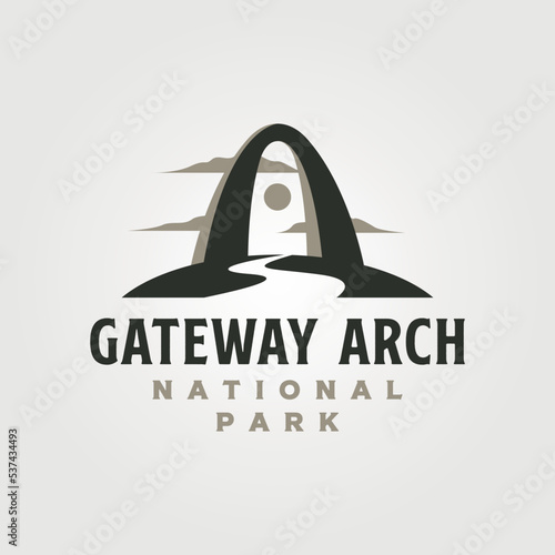 gateway arch logo vector illustration design, us national park logo design