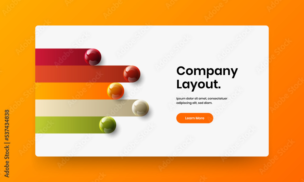 Fresh 3D spheres pamphlet template. Isolated web banner design vector illustration. Fresh 3D spheres pamphlet template. Isolated web banner design vector illustration.