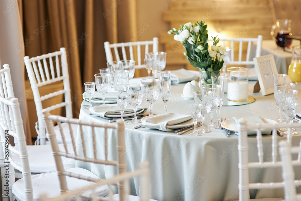 table set for a wedding reception table set for a wedding reception