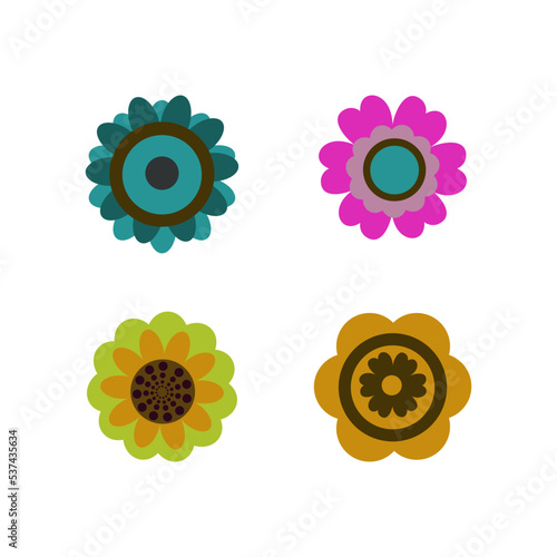 spring flower icon for sticker, label, tag, scrapbooking.
