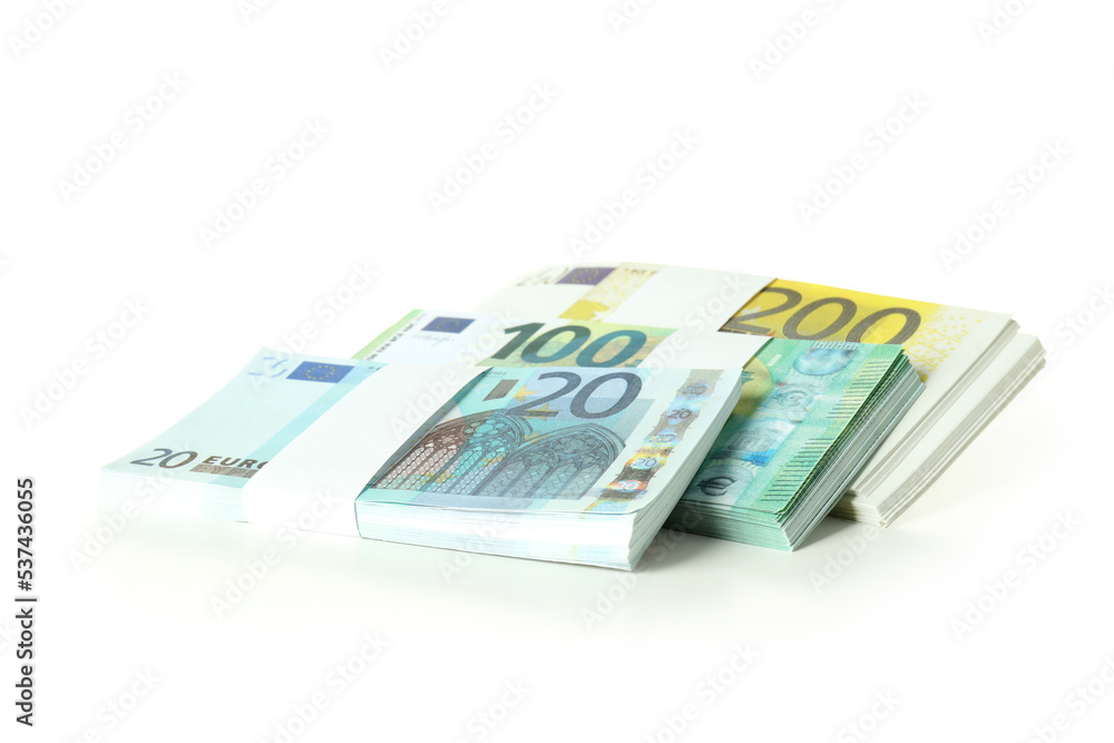 Concept of financials, Euros isolated on white background Concept of financials, Euros isolated on white background