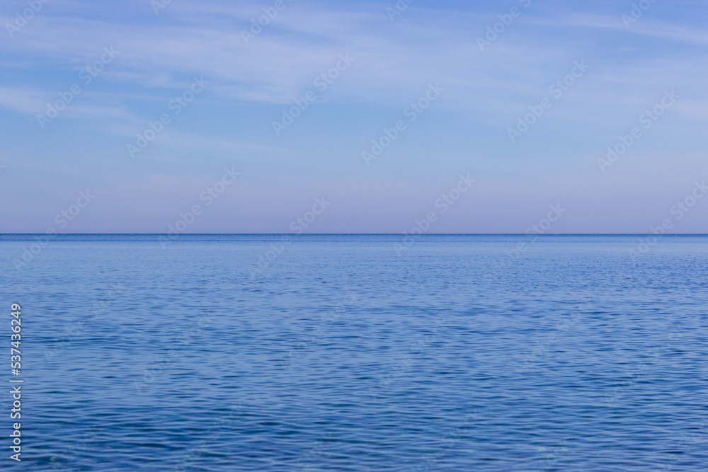 Blue sea and sky. Horizon strip. Evening. Black Sea. Blue sea and sky. Horizon strip. Evening. Black Sea.
