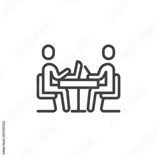 Coworking space line icon