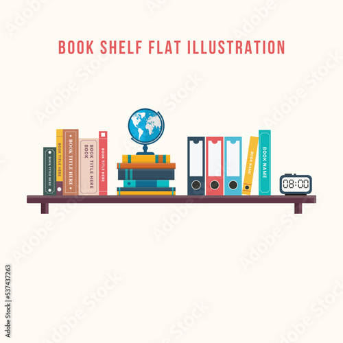 book shelf flat Illustration