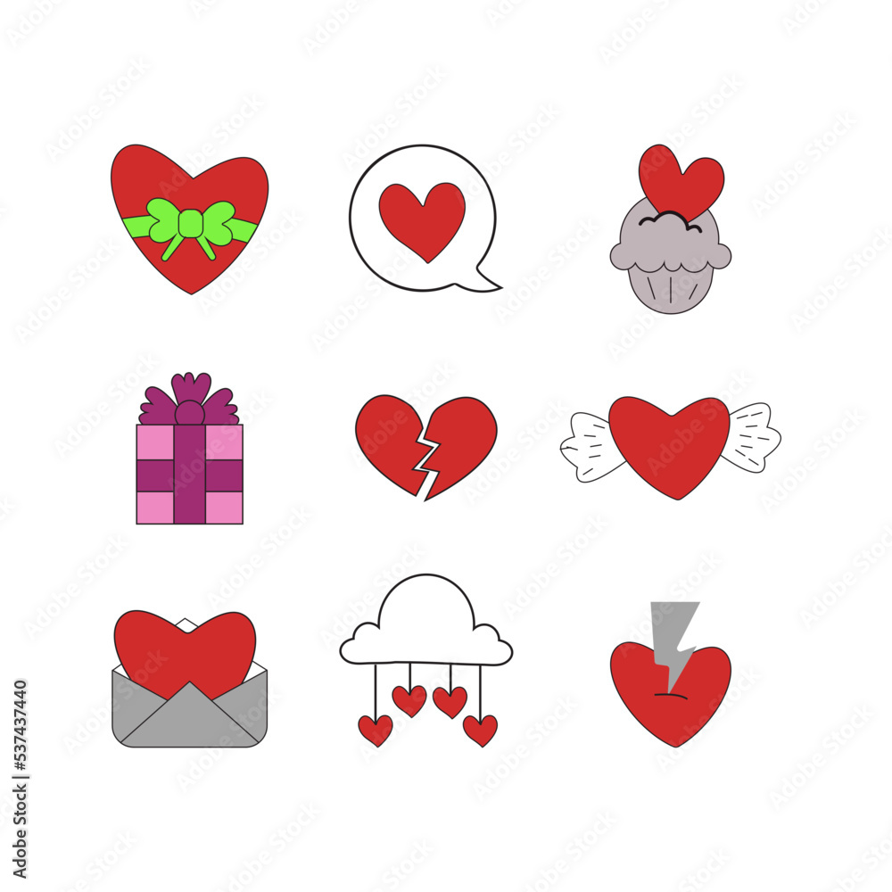 Hand drawn heart. Design elements for Valentine's day.