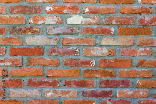 Old brick weathered wall texture. Brickwork