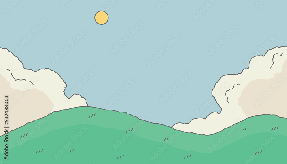 editable landscape views vector background with modern style