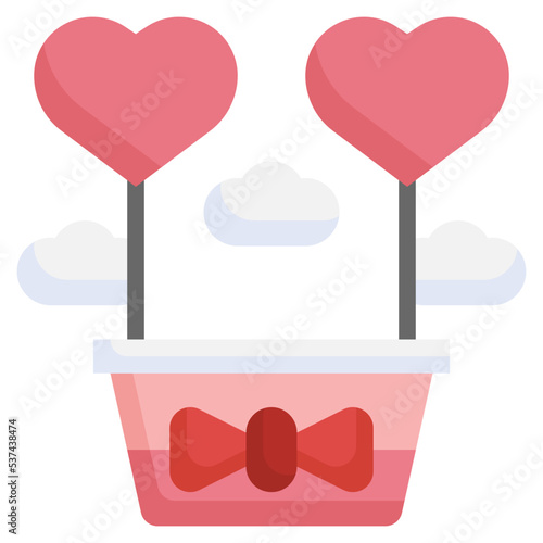 Wedding_balloon flat icon,linear,outline,graphic,illustration