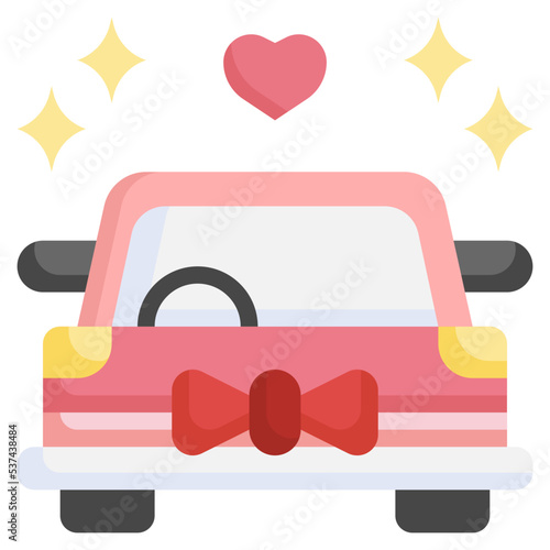 Wedding_car flat icon,linear,outline,graphic,illustration