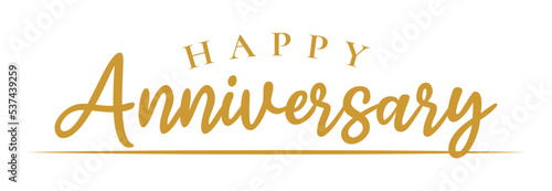 isolated calligraphy of happy anniversary. Birthday or wedding anniversary celebration poster