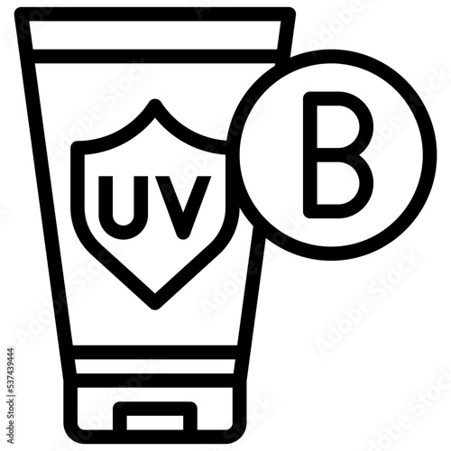 uvb sunscreen line icon,linear,outline,graphic,illustration