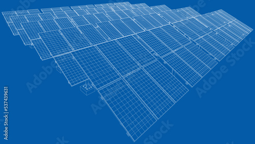 Solar Panel Field. Vector