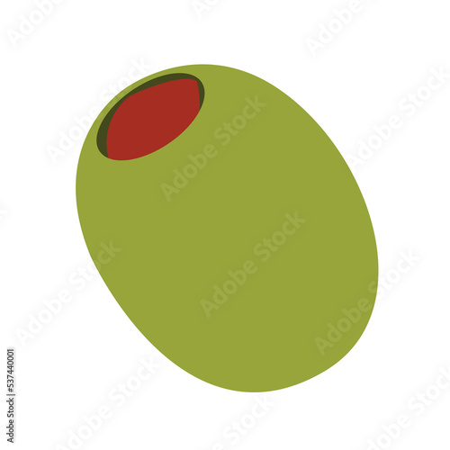 Pitted pepper green olive vector emoji food illustration
