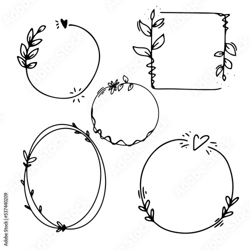 Hand drawn circle line sketch set. Vector circular scribble doodle round circles for message note mark design element. Pencil or pen graffiti bubble or ball draft illustration.