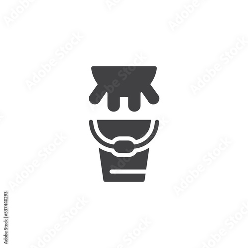 Cow udder and bucket vector icon