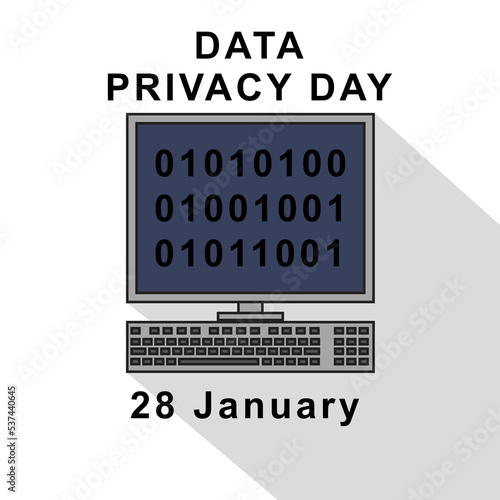 Data Privacy Day. Holiday symbol or icon in flat style. Vector
