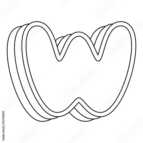 Coloring page with Letter W for kids