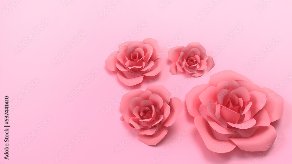 Valentine's background red roses on The Day of Love with concepts of family bonding and caring. International Women's Day ideas and advertising materials on purple background. -3d Rendering Valentine's background red roses on The Day of Love with concepts of family bonding and caring. International Women's Day ideas and advertising materials on purple background. -3d Rendering