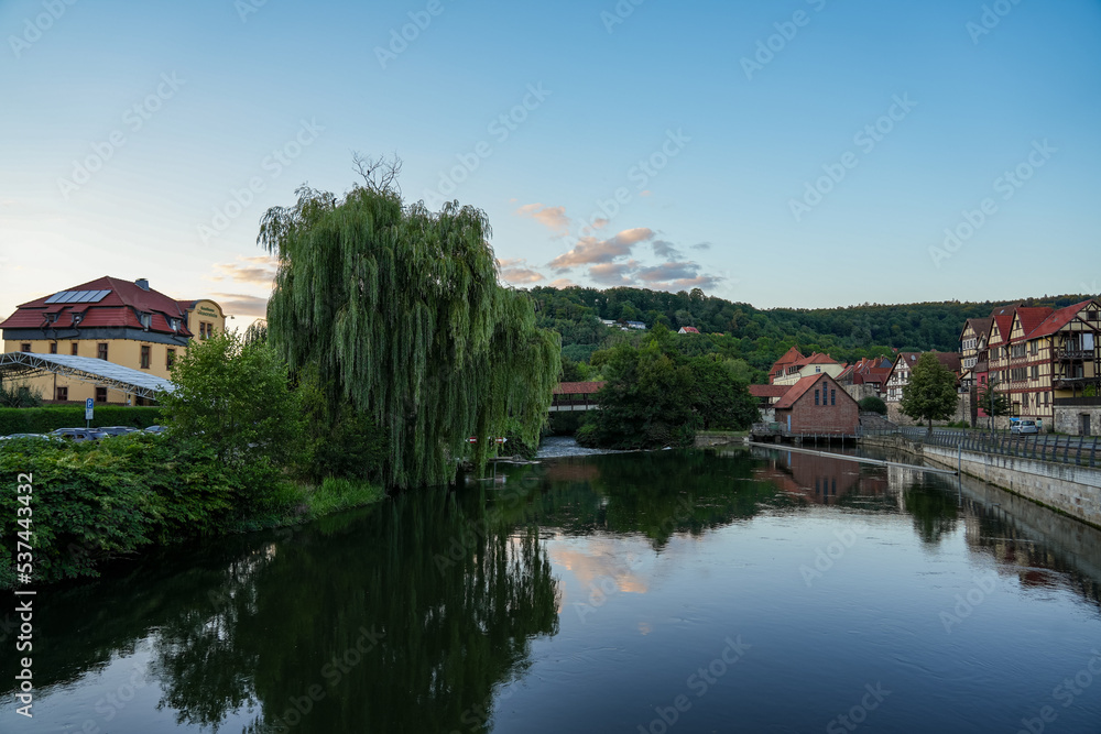 View of the city and historical buildings in Hann. Münden.
View of the city and historical buildings in Hann. Münden.