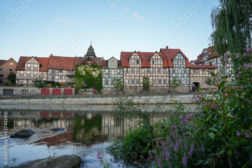 View of the city and historical buildings in Hann. Münden. 