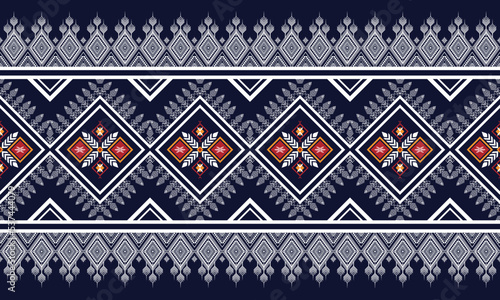 Geometric ethnic flower pattern for background,fabric,wrapping,clothing,wallpaper,Batik,carpet,embroidery style.