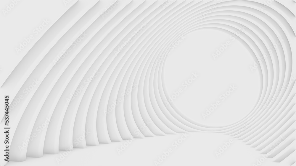 Fototapeta premium 3d Illustration abstract Technology Wallpaper. White Tunnel Background.