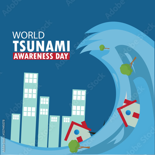 Vector Illustration of World Tsunami Awareness Day. Simple and Elegant Design