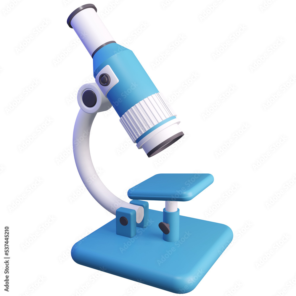3D Microscope Isolated Object with High Quality Render 3D Microscope Isolated Object with High Quality Render