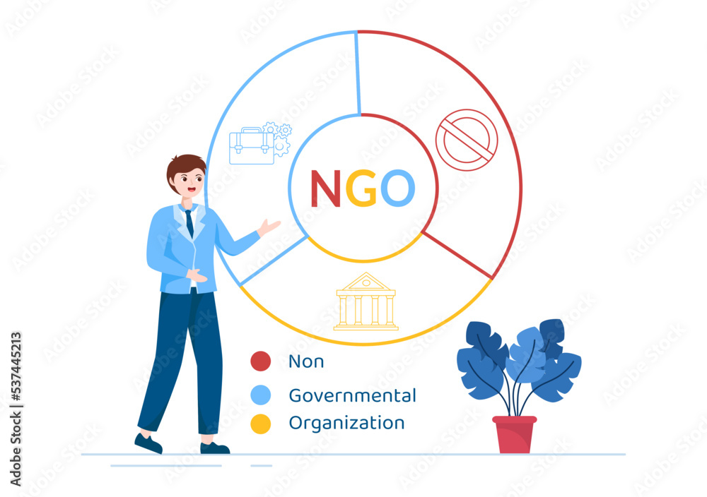 NGO or Non-Governmental Organization to Serve Specific Social and Political Needs in Template Hand Drawn Cartoon Flat Illustration NGO or Non-Governmental Organization to Serve Specific Social and Political Needs in Template Hand Drawn Cartoon Flat Illustration