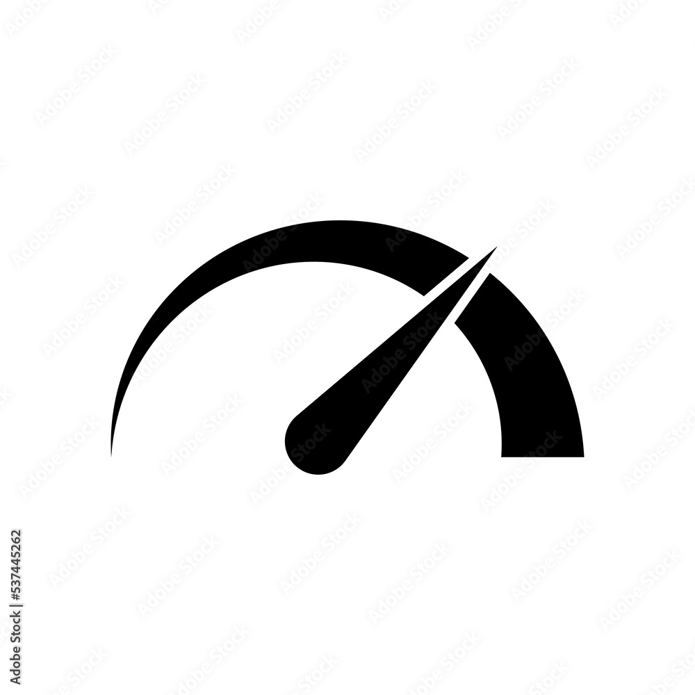 Speedometer vector black color isolated on white background.The