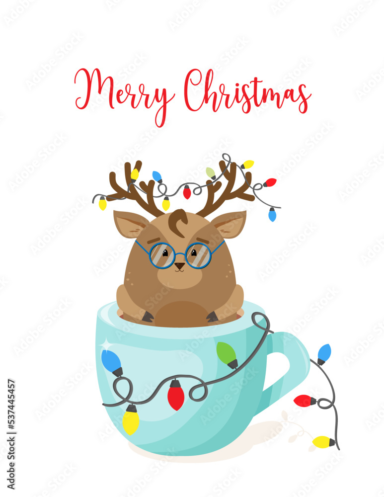 Naklejka premium Cup with animal vector image