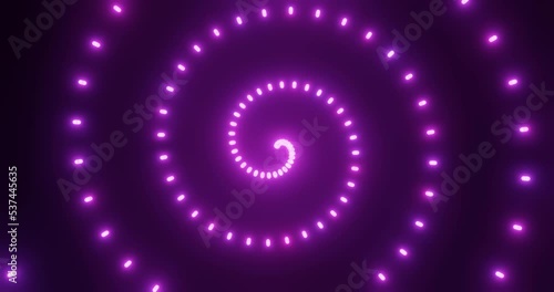 3d render with purple neon spiral