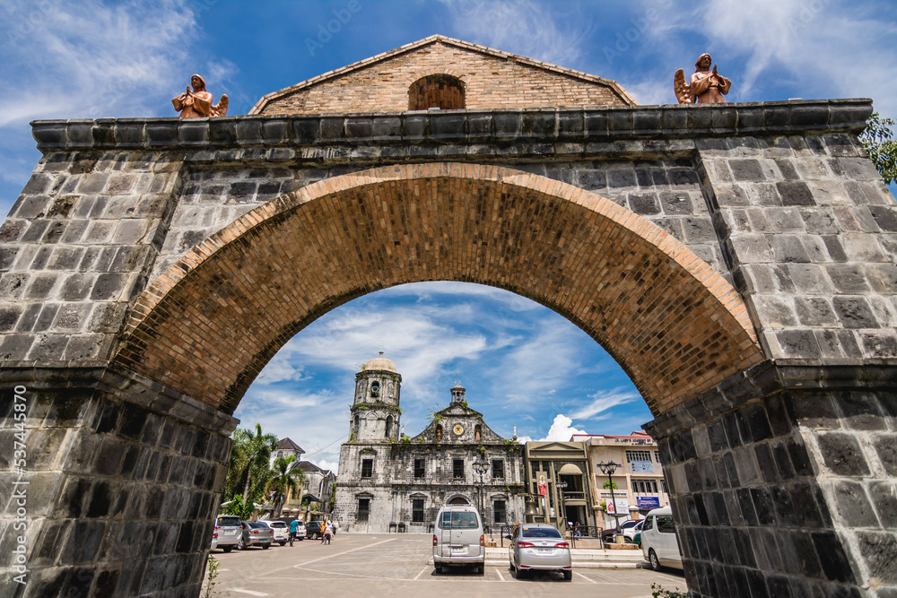 Ligao City, Albay, Philippines - An arch in front of St. Stephen Protomartyr Parish Church.