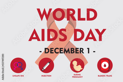 vector logo background aids poster red ribbon international world aids day illustration