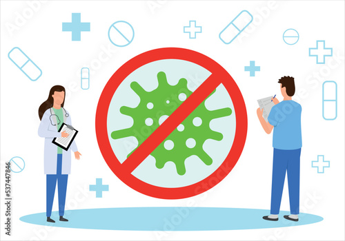 medics stopped the virus in medical illustration