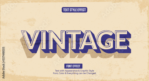 Retro Vintage Editable Text effect Premium Vector