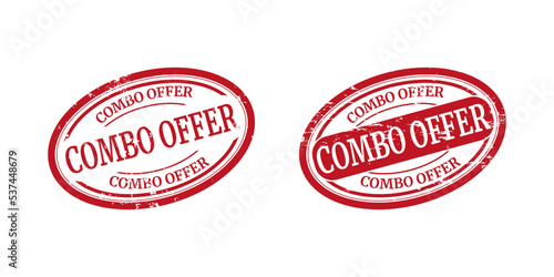 Combo offer rubber stamp label set on white background