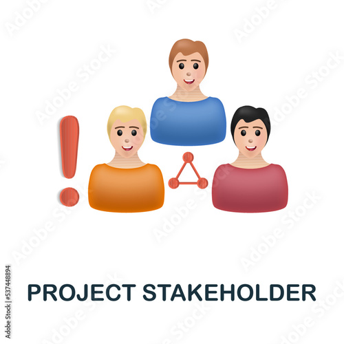 Project Stakeholder icon. 3d illustration from project development collection. Creative Project Stakeholder 3d icon for web design, templates, infographics and more