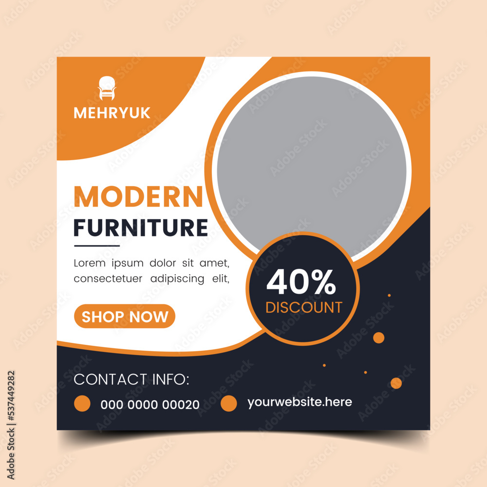 Obraz premium Furniture social media post template