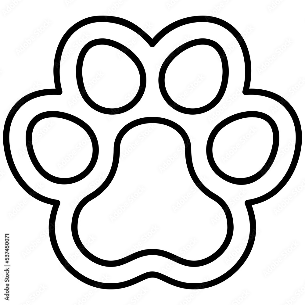 Paw icon line style. Animal footprint symbol concept for web design, user interface, and mobile application Paw icon line style. Animal footprint symbol concept for web design, user interface, and mobile application