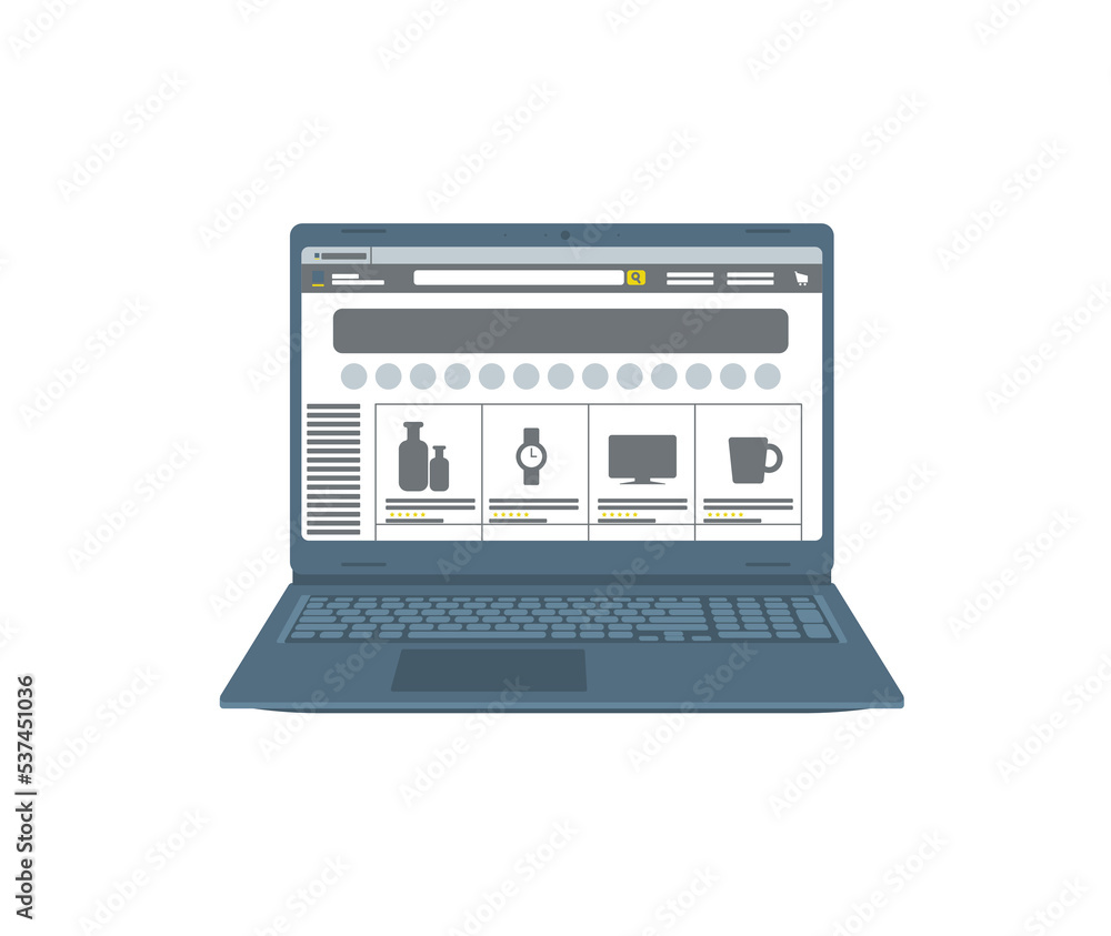 Laptop. Screen. Computer display. Flat, cartoon, vector Laptop. Screen. Computer display. Flat, cartoon, vector