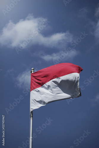 Indonesian National Flag. Red is a symbol of courage, White is a symbol of purity