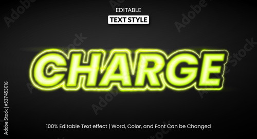 charge editable text effect, energy theme text effect