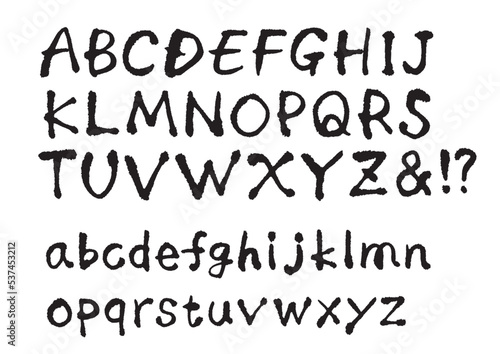 アルファベット_細字_にじみ